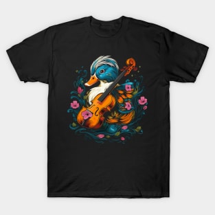 Mandarin Duck Playing Violin T-Shirt